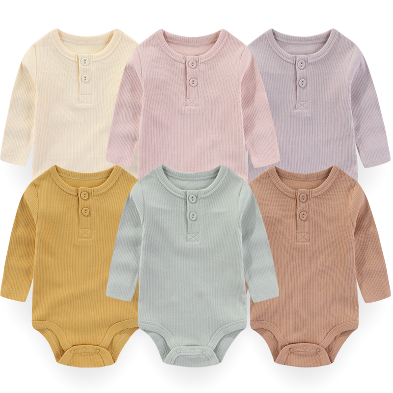 Baby Clothing Bundles - 1-teilige einfarbige Unisex Baby Bodysuit Baumwolle