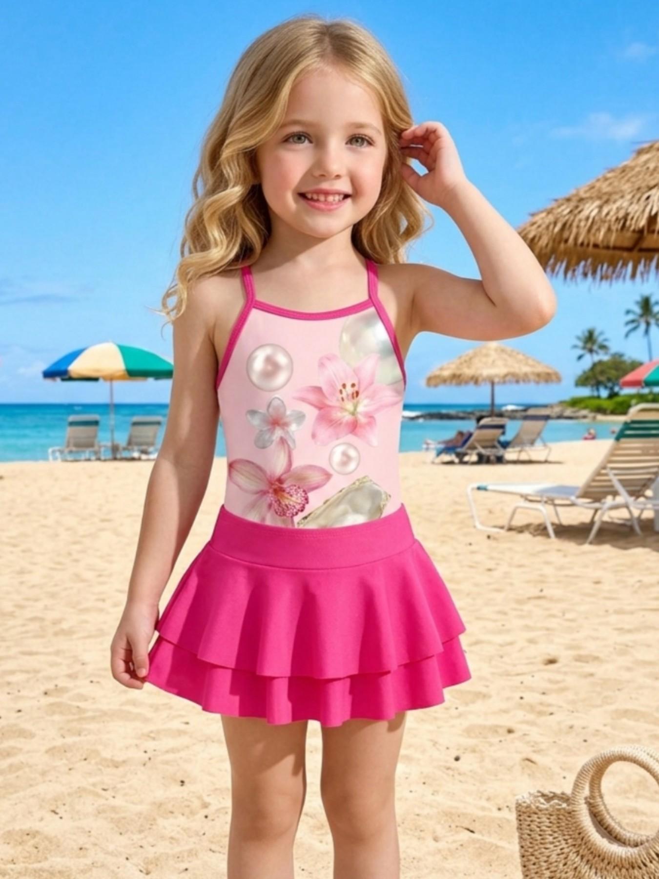 Baby Clothing Bundles - Sommerliche Freizeit-Bademode für Mädchen, einteiliger Badeanzug